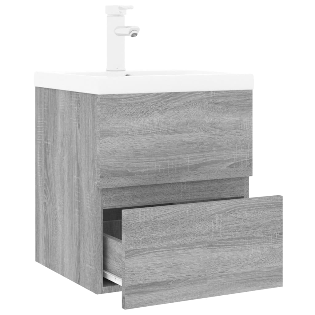 Sink Cabinet with Built-in Basin Grey Sonoma Engineered Wood - Bend