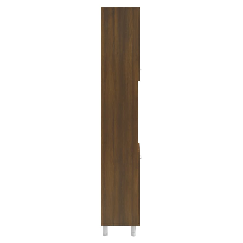 Bathroom Cabinet Brown Oak 30x30x179 cm Engineered Wood