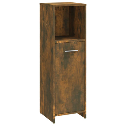 Bathroom Cabinet Smoked Oak 30x30x95 cm Engineered Wood