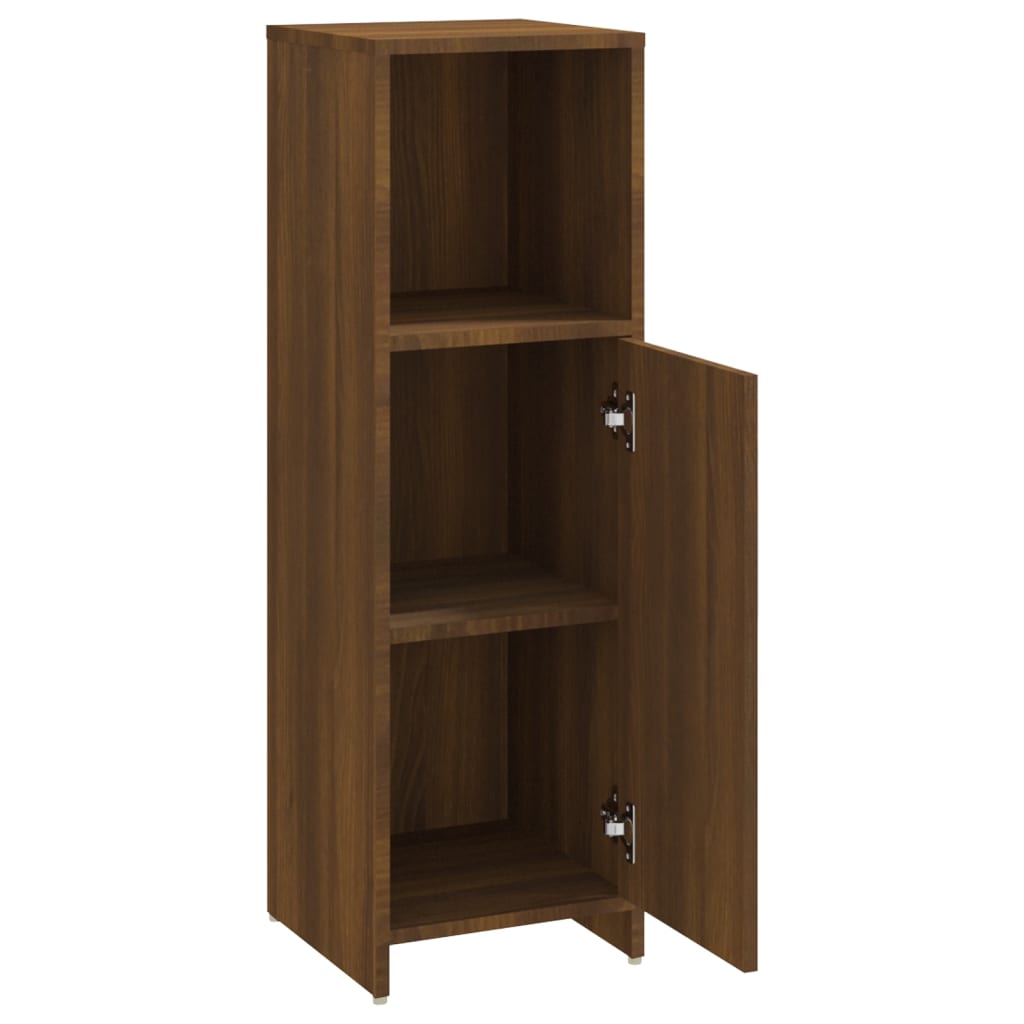 Bathroom Cabinet Brown Oak 30x30x95 cm Engineered Wood