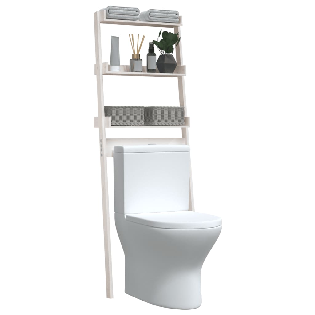 Toilet Rack White 63.5x32x179 cm Solid Wood Pine - Bend