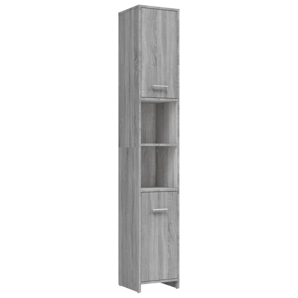 4 Piece Bathroom Furniture Set Grey Sonoma Engineered Wood