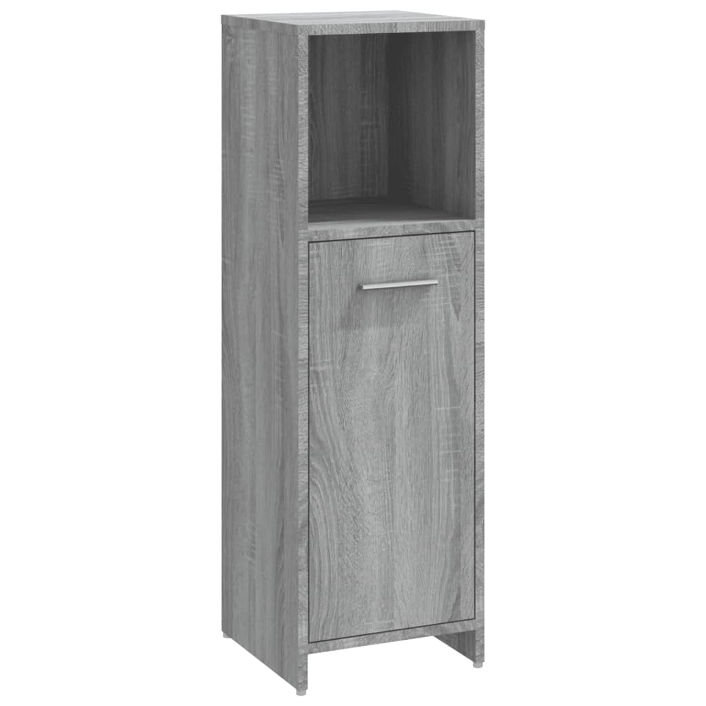 3 Piece Bathroom Furniture Set Grey Sonoma Engineered Wood