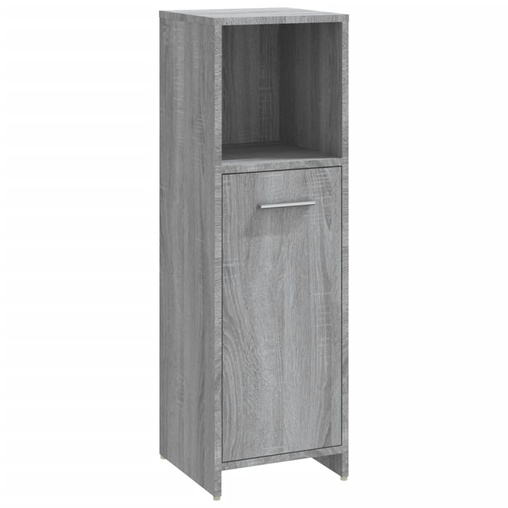 4 Piece Bathroom Furniture Set Grey Sonoma Engineered Wood