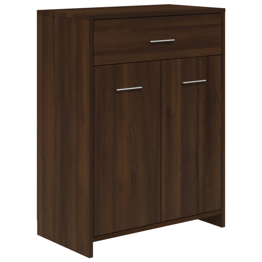 4 Piece Bathroom Furniture Set Brown Oak Engineered Wood