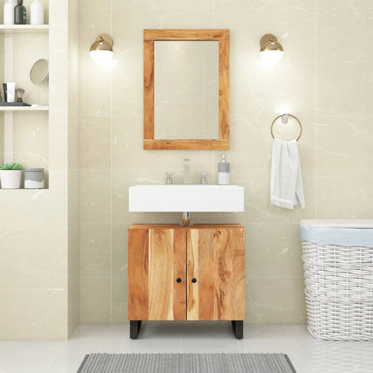 Sink Cabinet 62x33x58 cm Solid Wood Acacia and Engineered Wood