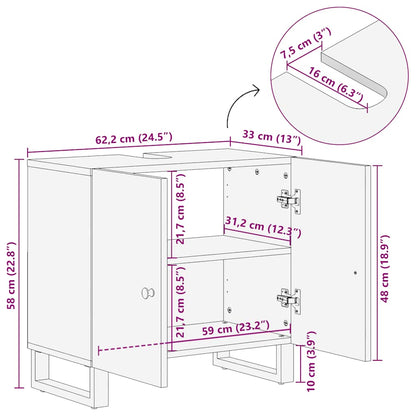 Sink Cabinet 62x33x58 cm Solid Wood Reclaimed and Engineered Wood