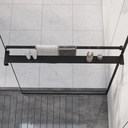 Shower Shelf for Walk-in Shower Wall Black Aluminium