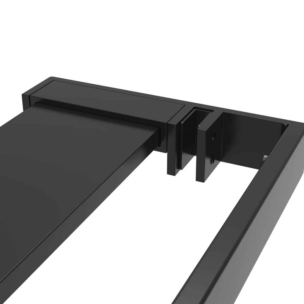 Shower Shelf for Walk-in Shower Wall Black Aluminium