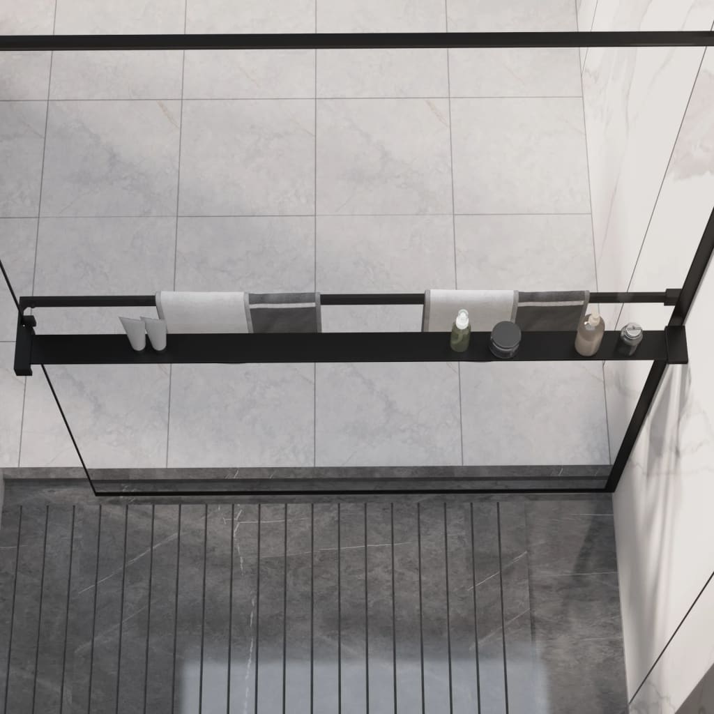 Shower Shelf for Walk-in Shower Wall Black Aluminium