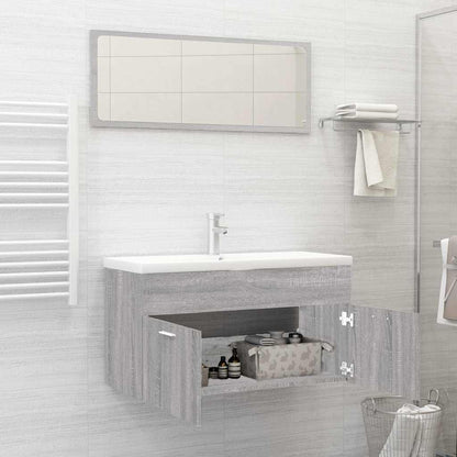 2 Piece Bathroom Furniture Set Grey Sonoma Engineered Wood