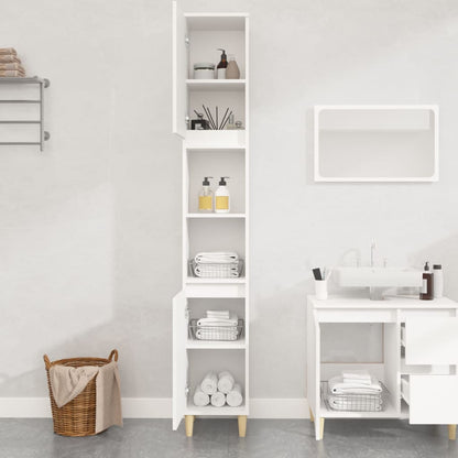 Bathroom Cabinet White 30x30x190 cm Engineered Wood - Bend