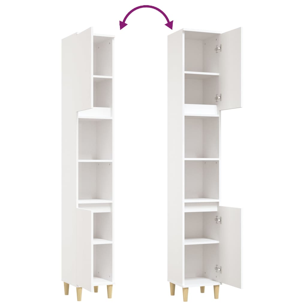 Bathroom Cabinet White 30x30x190 cm Engineered Wood - Bend