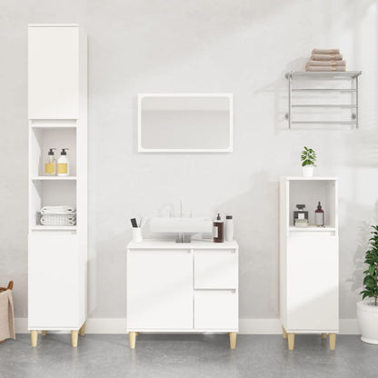 Bathroom Cabinet White 30x30x190 cm Engineered Wood - Bend