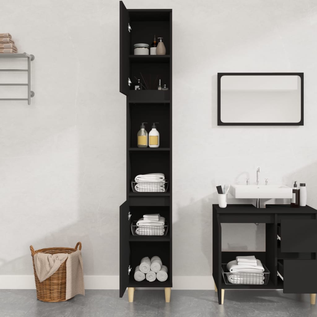 Modern Black Bathroom Storage Cabinet - Bend