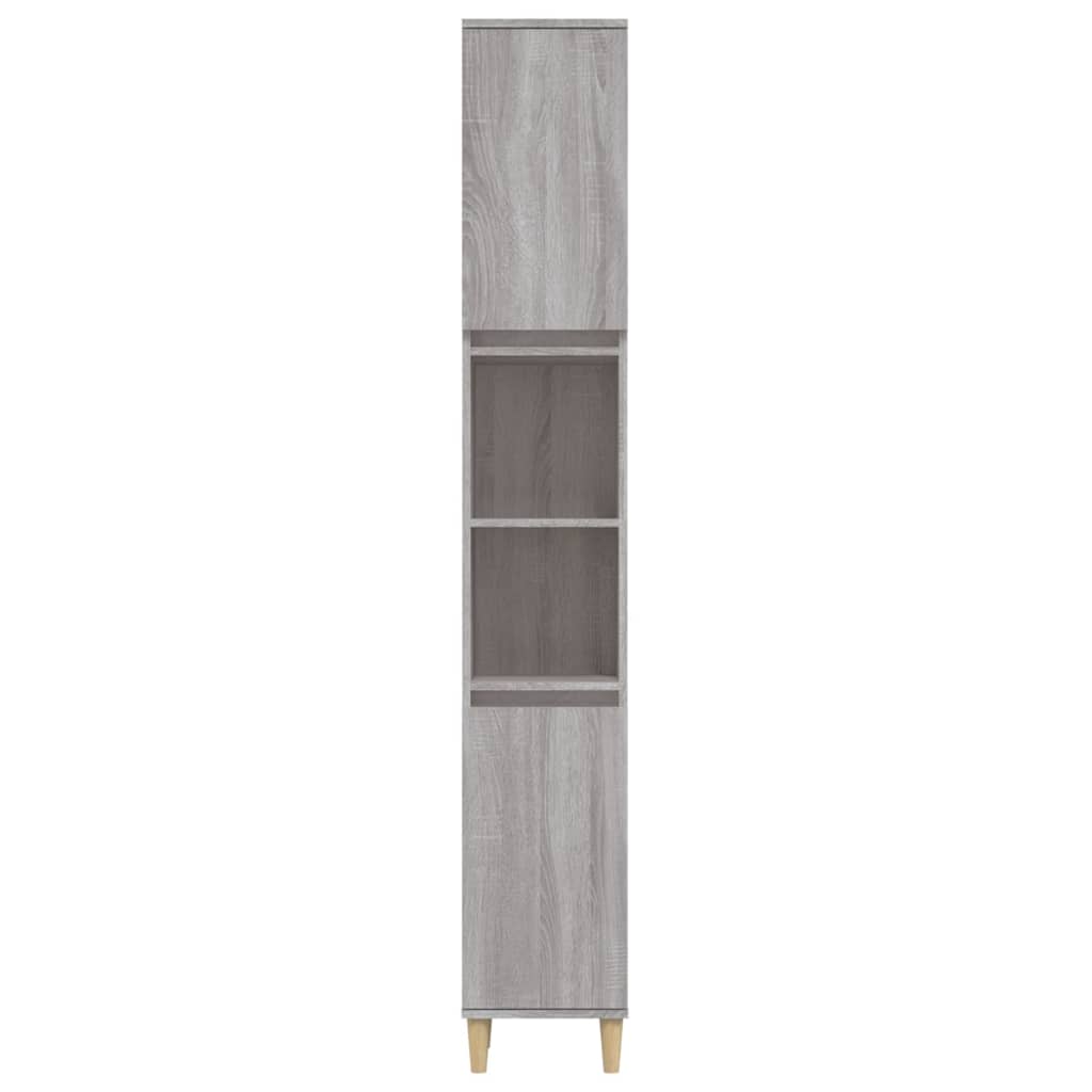 Bathroom Cabinet Grey Sonoma 30x30x190 cm Engineered Wood - Bend