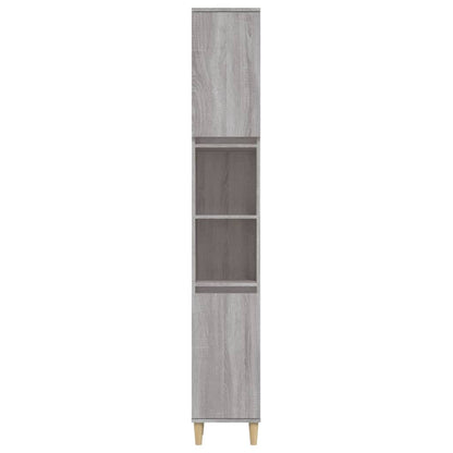 Bathroom Cabinet Grey Sonoma 30x30x190 cm Engineered Wood - Bend