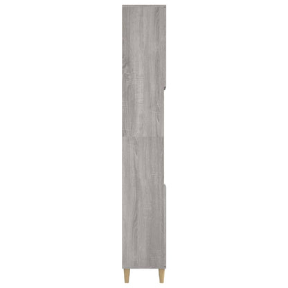 Bathroom Cabinet Grey Sonoma 30x30x190 cm Engineered Wood - Bend