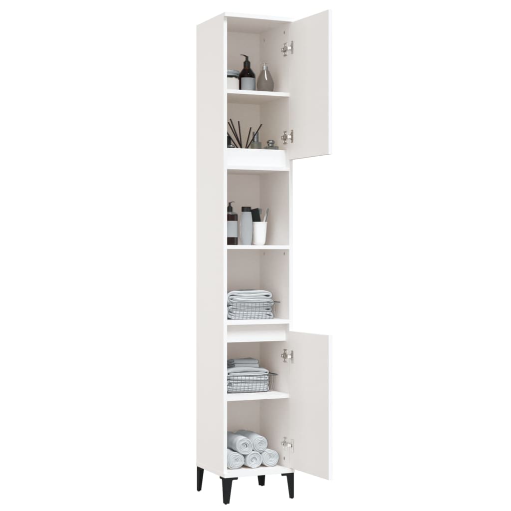 Bathroom Cabinet White 30x30x190 cm Engineered Wood - Bend