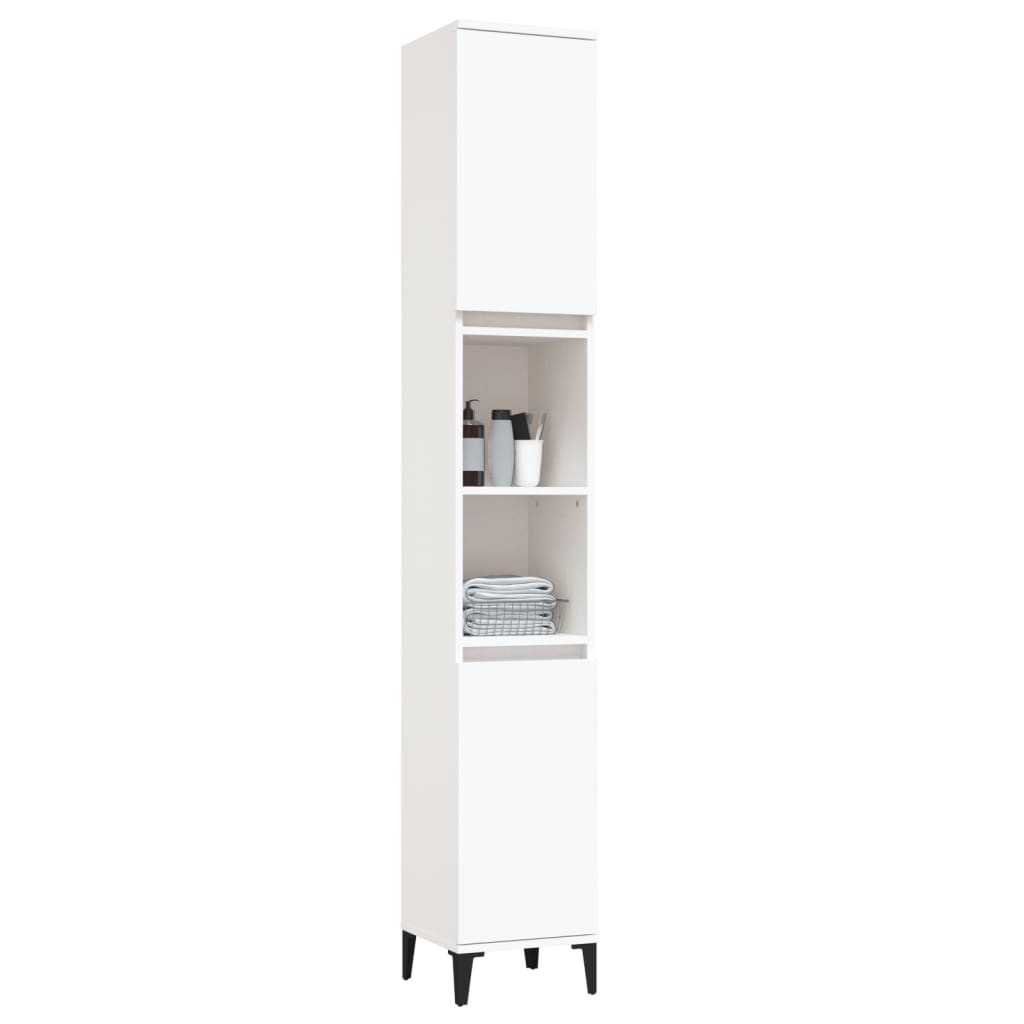 Bathroom Cabinet White 30x30x190 cm Engineered Wood - Bend