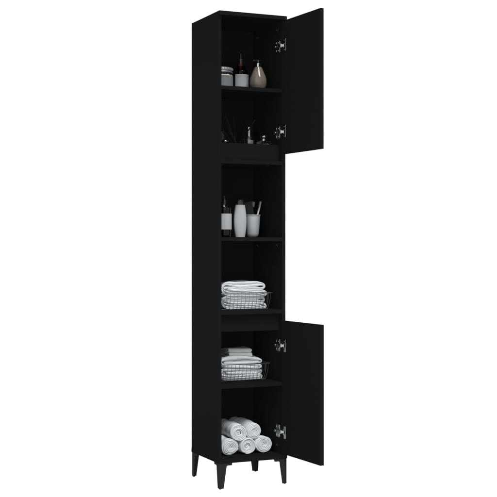 Modern Black Bathroom Storage Cabinet - Bend