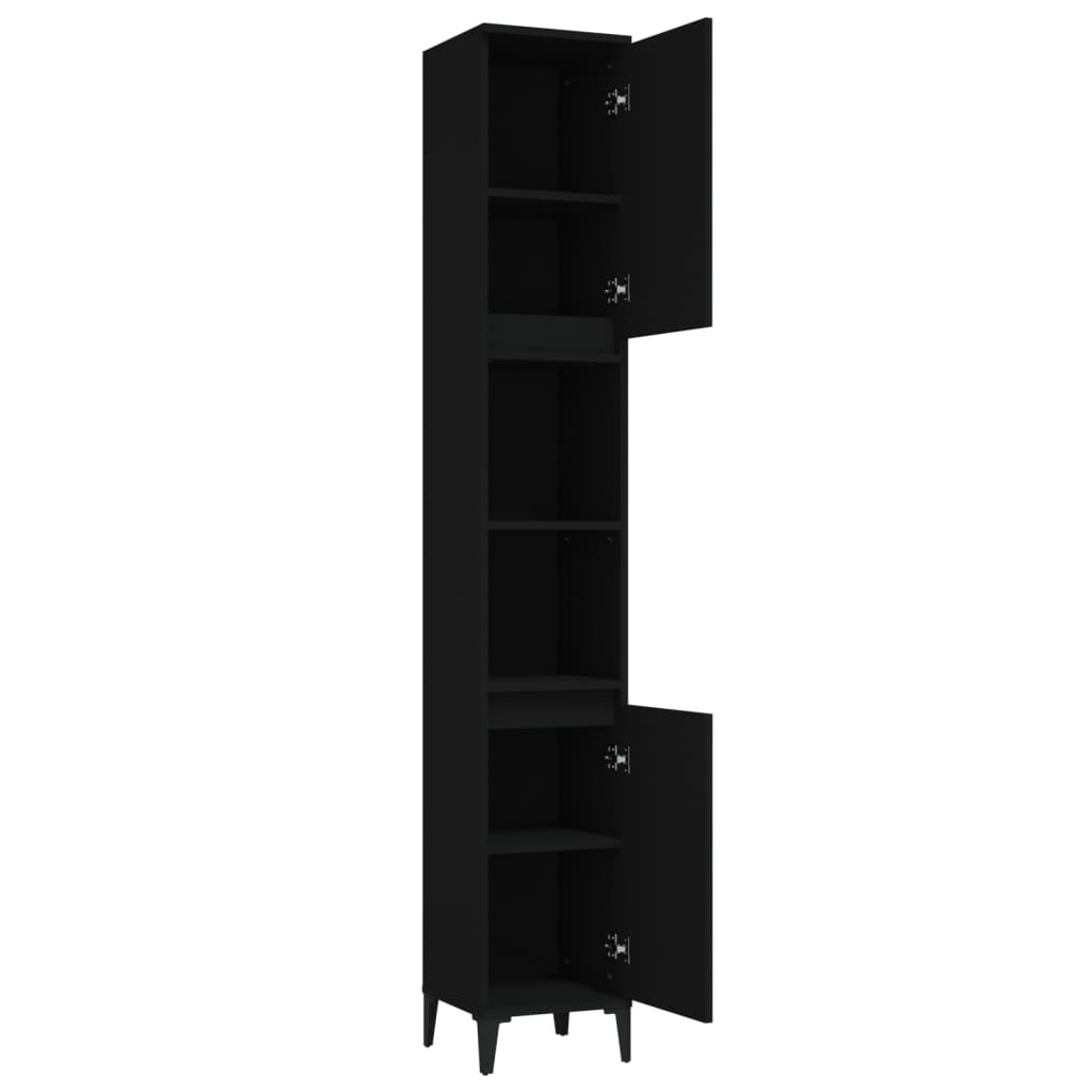 Modern Black Bathroom Storage Cabinet - Bend