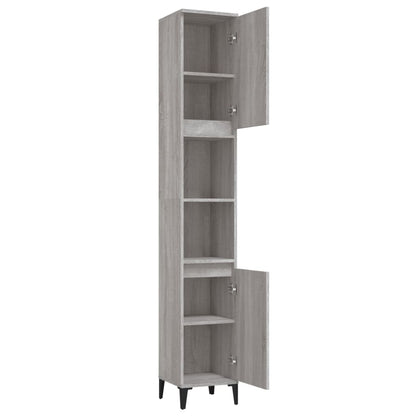 Bathroom Cabinet Grey Sonoma 30x30x190 cm Engineered Wood - Bend