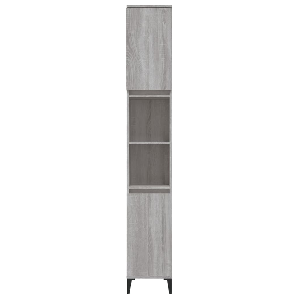 Bathroom Cabinet Grey Sonoma 30x30x190 cm Engineered Wood - Bend