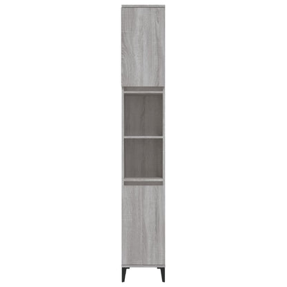 Bathroom Cabinet Grey Sonoma 30x30x190 cm Engineered Wood - Bend