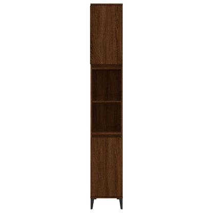 Bathroom Cabinet Brown Oak 30x30x190 cm Engineered Wood