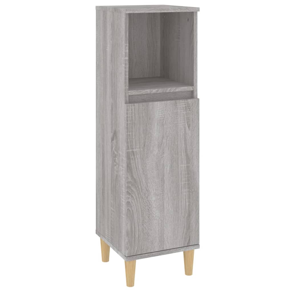 Bathroom Cabinet Grey Sonoma 30x30x100 cm Engineered Wood