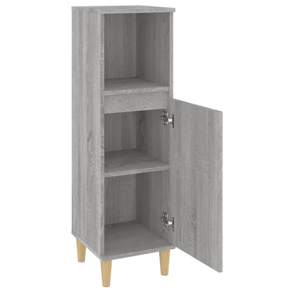 Bathroom Cabinet Grey Sonoma 30x30x100 cm Engineered Wood