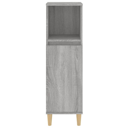 Bathroom Cabinet Grey Sonoma 30x30x100 cm Engineered Wood