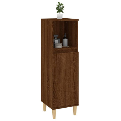 Bathroom Cabinet Brown Oak 30x30x100 cm Engineered Wood