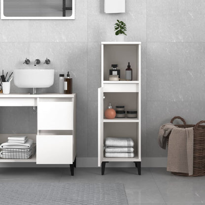 Bathroom Cabinet White 30x30x100 cm Engineered Wood - Bend