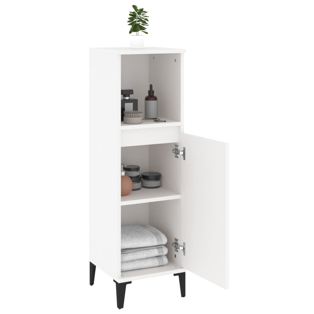 Bathroom Cabinet White 30x30x100 cm Engineered Wood - Bend