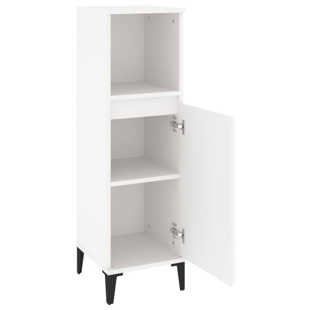 Bathroom Cabinet White 30x30x100 cm Engineered Wood - Bend