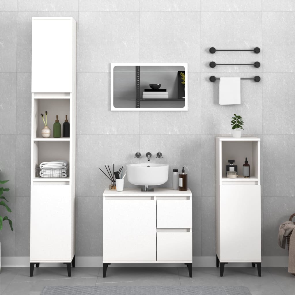 Bathroom Cabinet White 30x30x100 cm Engineered Wood - Bend