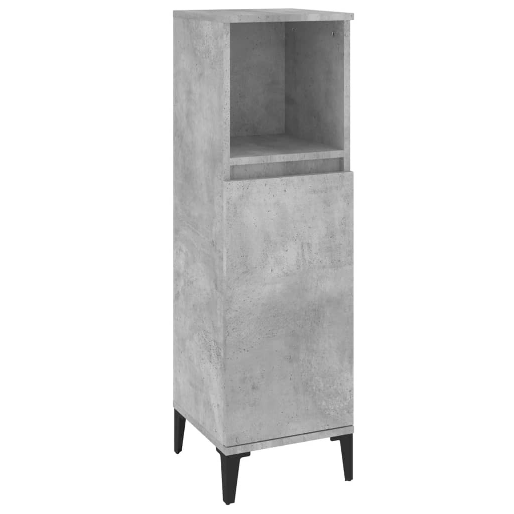 Bathroom Cabinet Concrete Grey 30x30x100 cm Engineered Wood - Bend