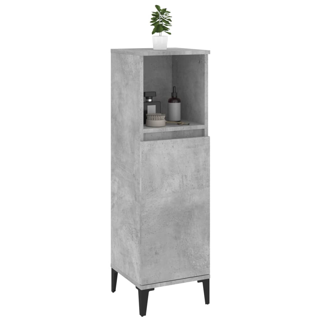 Bathroom Cabinet Concrete Grey 30x30x100 cm Engineered Wood - Bend