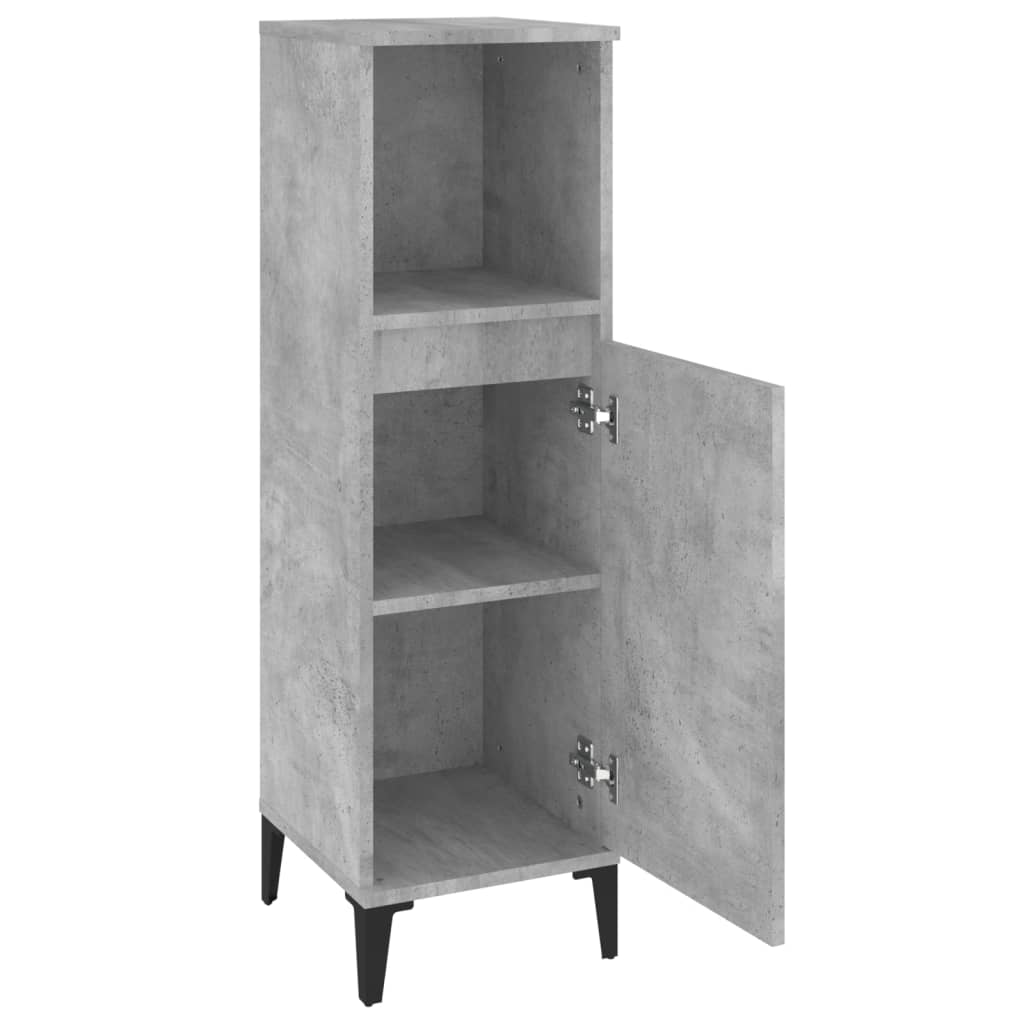 Bathroom Cabinet Concrete Grey 30x30x100 cm Engineered Wood - Bend