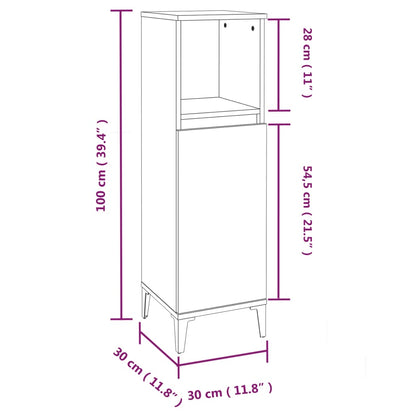 Bathroom Cabinet Concrete Grey 30x30x100 cm Engineered Wood - Bend