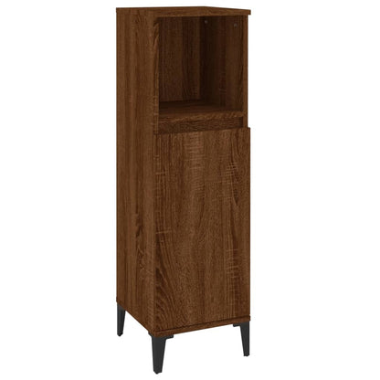 Bathroom Storage Cabinet in Brown Oak Finish - Bend