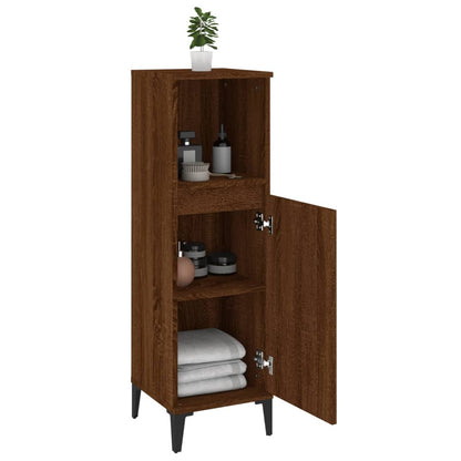 Bathroom Storage Cabinet in Brown Oak Finish - Bend