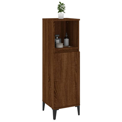 Bathroom Storage Cabinet in Brown Oak Finish - Bend