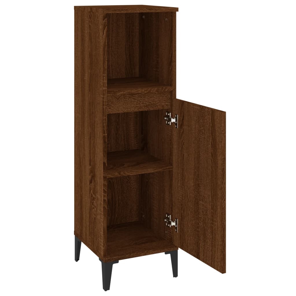 Bathroom Storage Cabinet in Brown Oak Finish - Bend