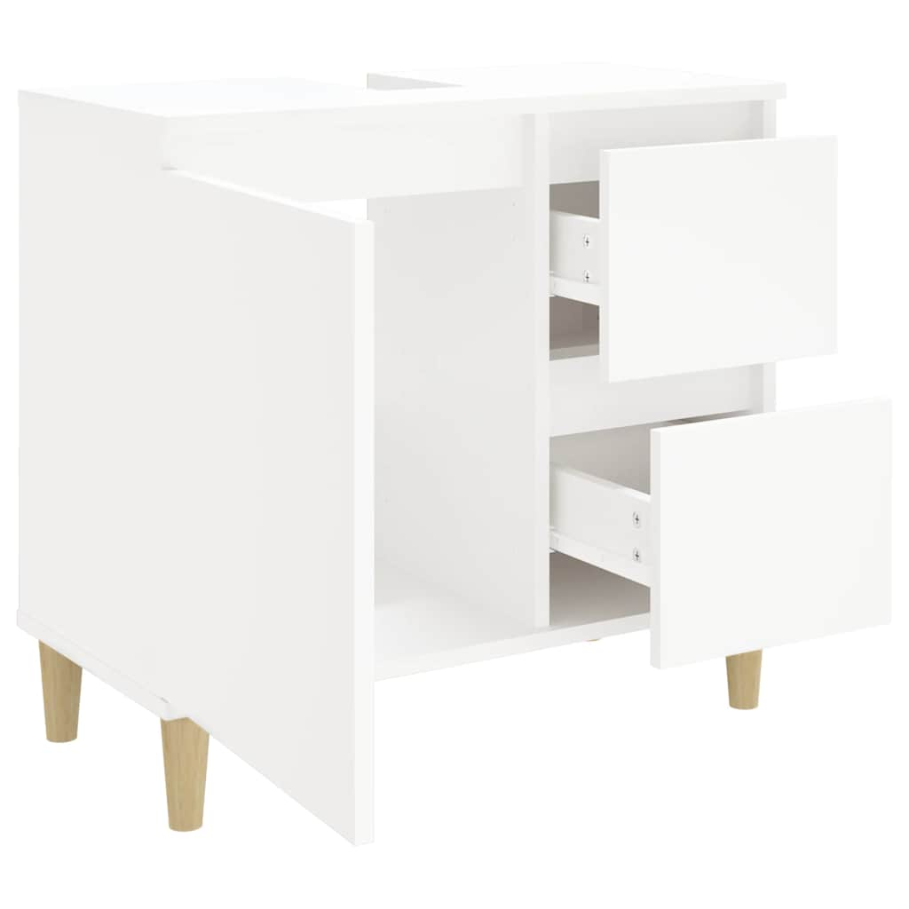 Bathroom Cabinet White 65x33x60 cm Engineered Wood