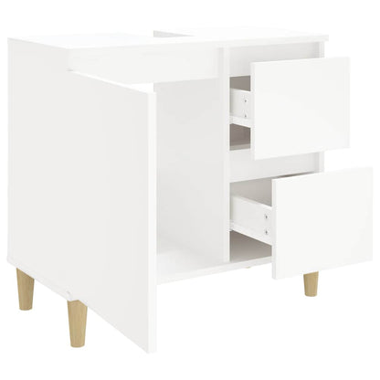 Bathroom Cabinet White 65x33x60 cm Engineered Wood