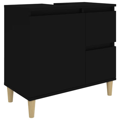 Two-Drawer Bathroom Storage Cabinet in Black - Bend