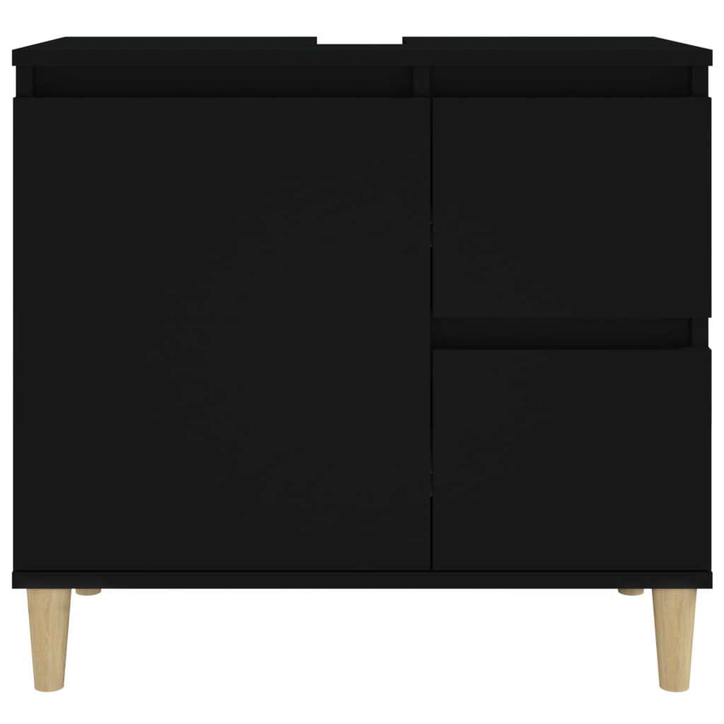 Two-Drawer Bathroom Storage Cabinet in Black - Bend